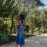Saia jeans midi TWINSET com cinto