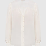 Camisa Branca Jacquard com Renda | TWINSET