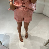 Conjunto TWINSET de calção e colete salmão