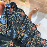 Vestido Curto Stitched Garden Azul Marinho | FARM RIO