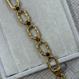 Choker/Colar Corrente com Elos Retangulares em Pedras Naturais