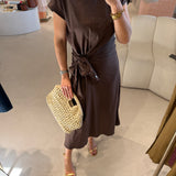 Vestido Midi Fluido Castanho | Scotch & Soda