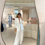 Blazer TWINSET em cetim branco com textura