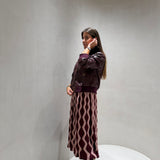 Casaco em Pele Sintética Bordeaux com Botões | TWINSET