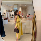 Vestido Midi em Linho Mostarda | OTTOD'AME