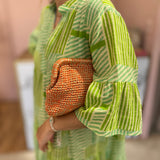 Mala de mão em crochet laranja