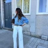 Blusa Laura Denim Azul Claro com Bordado | BA&SH