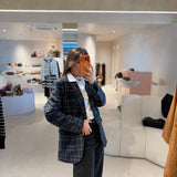 Blazer em Mistura de Lã com estampa Xadrez | ottod'ame