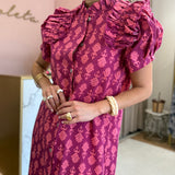 Vestido Midi Estampado Rosa | Violeta Store