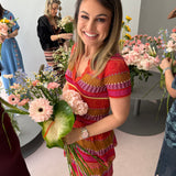Saia Cecilia Prado em malha tricotada colorida