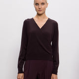 Camisola Castanha Cruzada em Viscose | TWINSET