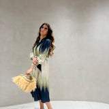 Camiseiro acetinado Ottod'ame com print tie dye azul