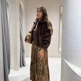 Bomber Castanho em Pêlo Sintético Tricotado | Liu Jo