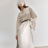 Vestido midi MALENE BIRGER em mistura de algodão orgânico