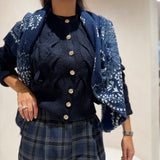 Cardigan Azul Marinho em Malha de Lã com Botões Dourados | Liu Jo