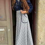 Saia Midi Xadrez Clara | Violeta