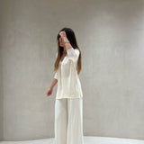 Camisola em malha bege Nenette