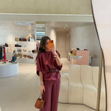 Conjunto Blusa e Calça Bordeux em Linho | OTTOD'AME