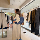 Trench Coat Bege Comprido com Folhos | BA&SH