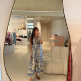 Vestido acetinado com Print Azul | LIU JO