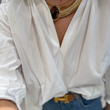 Camisa Carlita em Popelina Branca | Semicouture