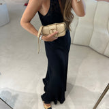 Vestido acetinado TWINSET com abertura nas costas