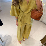 Conjunto Kimono e Calça em Linho Verde Lima | OTTOD'AME