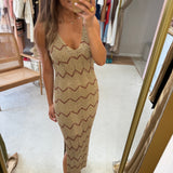 Vestido midi TWINSET em malha lurex bicolor