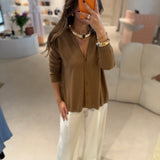 Cardigan Nina em Algodão com Detalhe de Renda | Semicouture