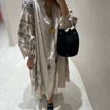 Vestido boho chic em bege