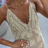 Vestido curto TWINSET  em croché dourado
