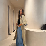 Trench Coat Bege Comprido com Folhos | BA&SH