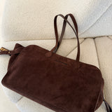 Mala de ombro Tote Bag Camurça Castanha | Love Moschino