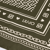 Lenço Quadrado Grande Kaki Monograma | LIU JO