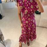 Vestido Midi Estampado em Lilás | Violeta Store