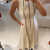 Vestido Midi Bege Minimal Chic | Violeta Store