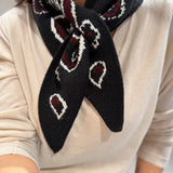 Bandana Triangular Malha com Caxemira Preto | VIOLETA