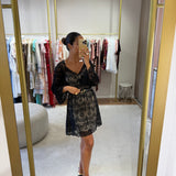 Vestido curto TWINSET em croché preto
