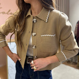 Cardigan de Malha Valina Camel | VIOLETA