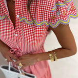 Vestido Mia em vichy vermelho