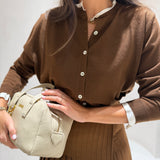 Saia de Lã com Pregas e Fecho Elegante Agueda | Semicouture