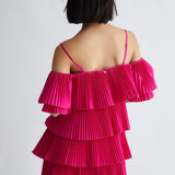 Vestido curto plissado
