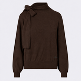 Camisola Castanha com Detalhe de Lenço no Pescoço | LIU JO