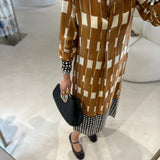 Vestido midi Ottod'ame com print castanho