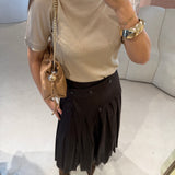 T-Shirt Alma em Lã com Detalhe em Seda | Semicouture