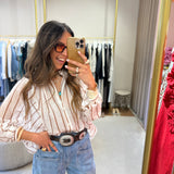 Blusa Lola às Riscas em Algodão | Semicouture