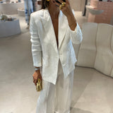 Blazer TWINSET em cetim branco com textura