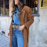 Trench Coat em Pele Camel Maina | ba&sh