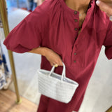 Vestido midi Ottod'ame em popelina bordeuax