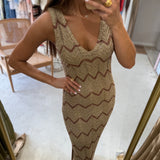 Vestido midi TWINSET em malha lurex bicolor